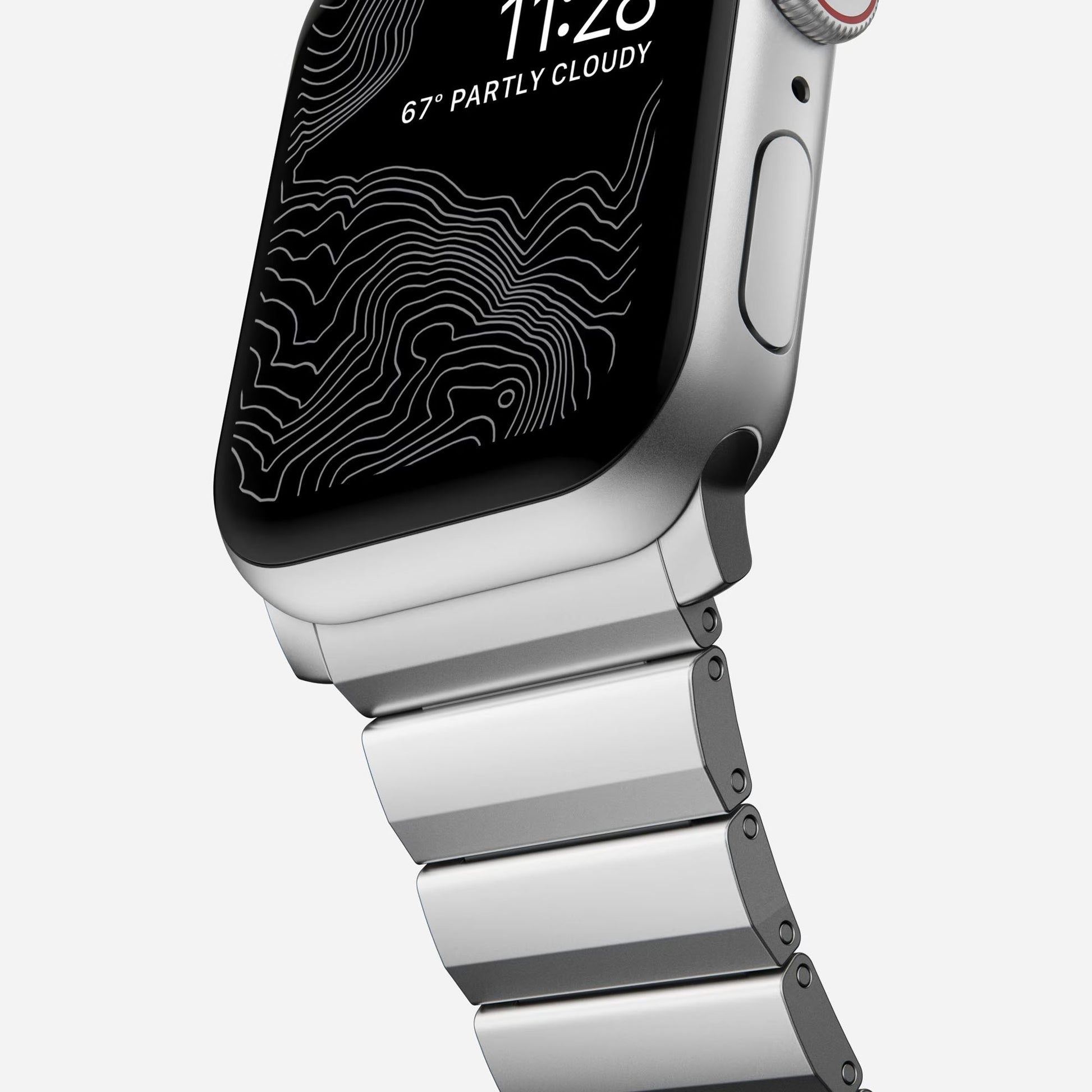 Nomad Aluminium Band for Apple Watch Ultra 49mm - 45mm - 44mm - 42mm - Silver (Barcode: 856500013282 ) - Forexengineer -Malaysia- 856500013282