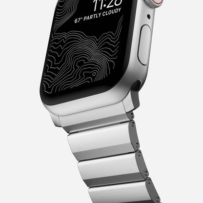 Nomad Aluminium Band for Apple Watch Ultra 49mm - 45mm - 44mm - 42mm - Silver (Barcode: 856500013282 )