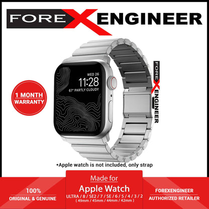 Nomad Aluminium Band for Apple Watch Ultra 49mm - 45mm - 44mm - 42mm - Silver (Barcode: 856500013282 )