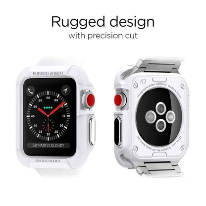 Spigen Rugged Armor for Apple Watch Series 3 - 2 - 1 (42mm) Protection Case - White - Forexengineer-malaysia
