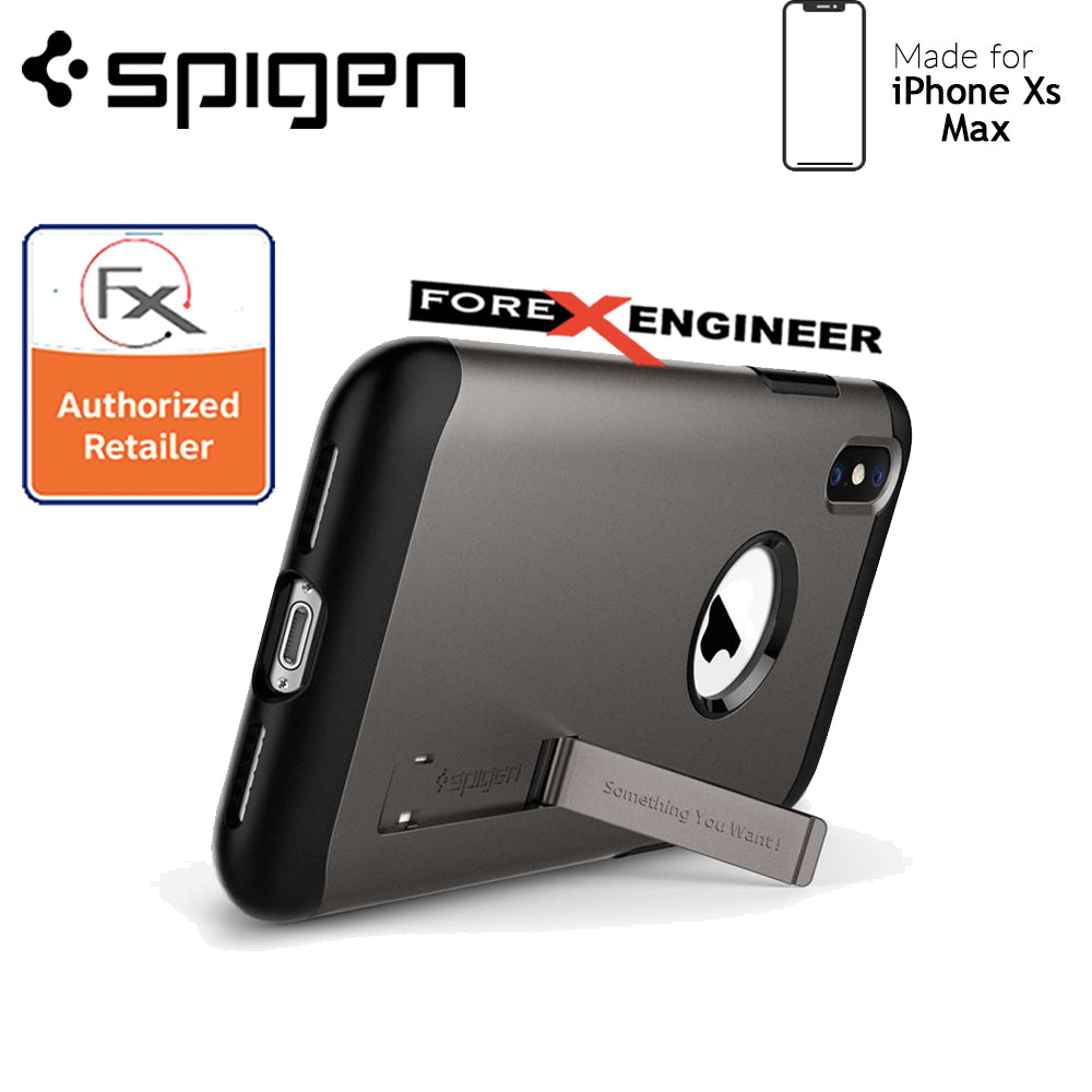 Spigen Slim Armor for iPhone Xs MAX - Military Grade Protection Case with Build-in Kickstand - Gunmetal