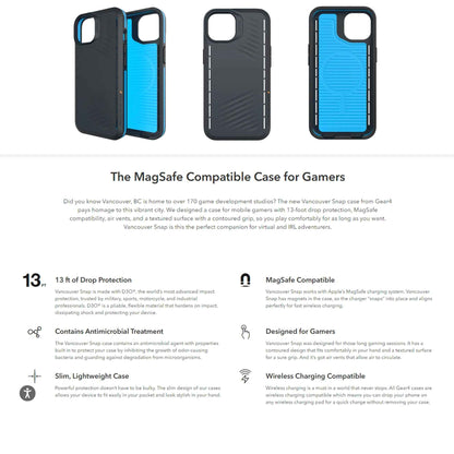 Gear4 Vancouver Snap for iPhone 13 Pro 6.1" - MagSafe Compatible - Black - Blue (Barcode: 840056146785 )