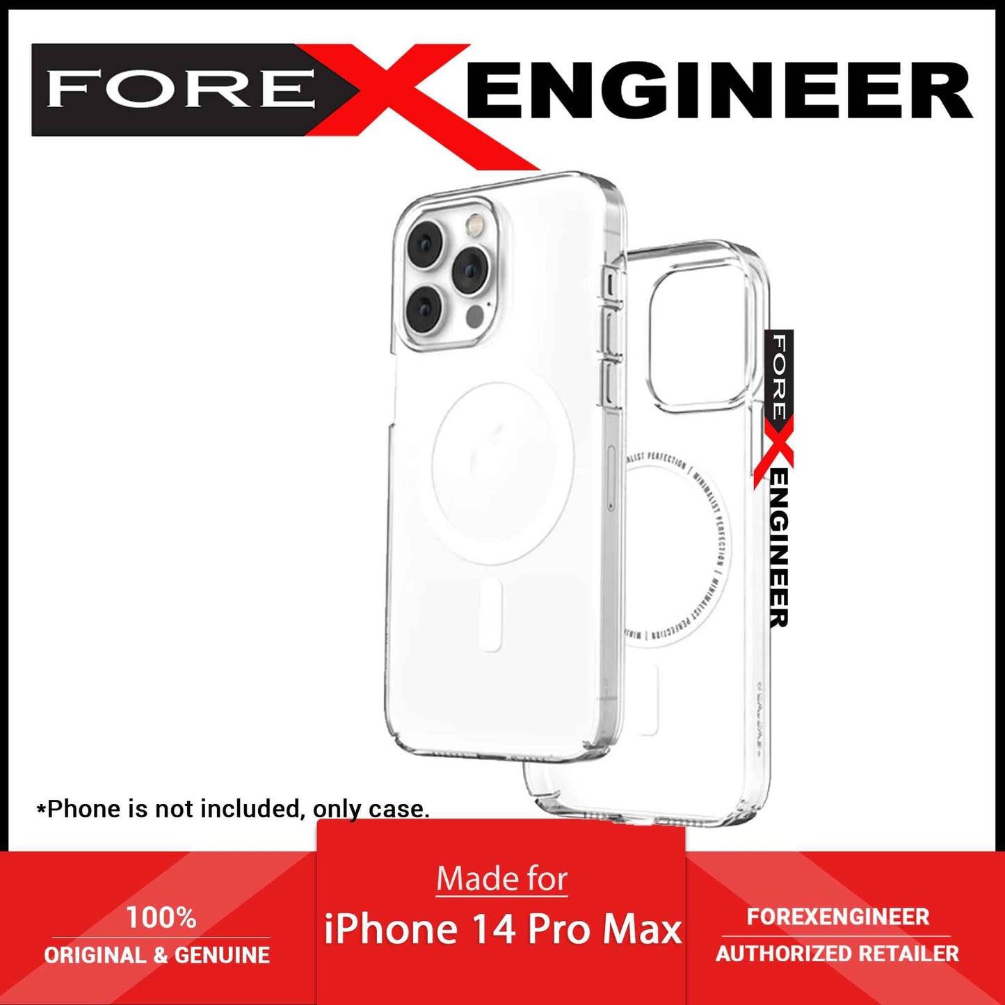Caudabe Lucid Clear for iPhone 14 Pro Max - Magsafe Compatible - Crystal - White